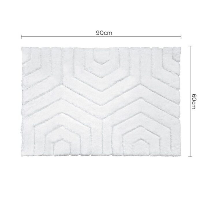 charles millen signature collection sustainable cotton tufted mat maia voiage series sq sc01a white 240903043916 2