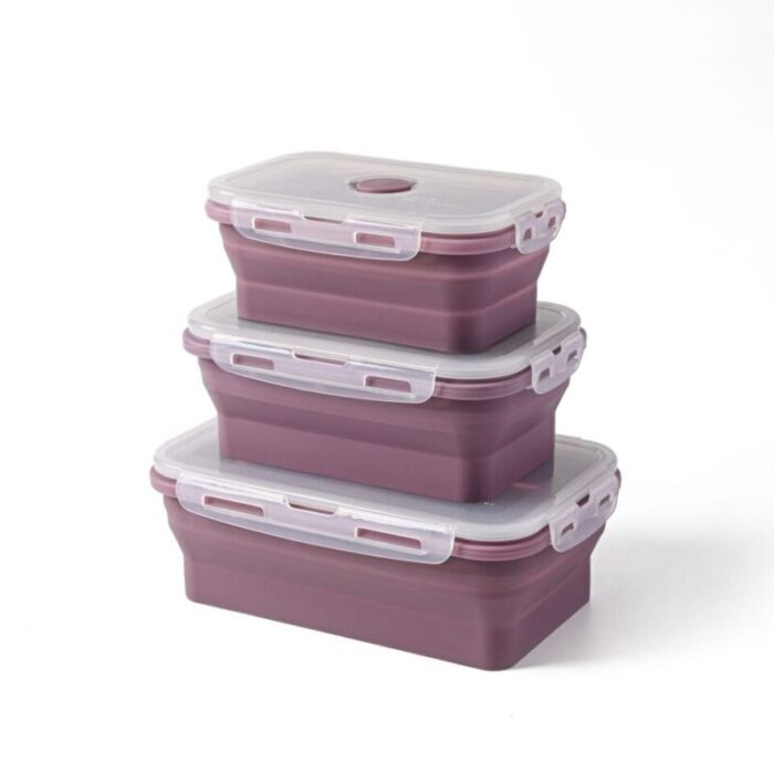 lejos silicone collapsible lunch box plum set 240110032554