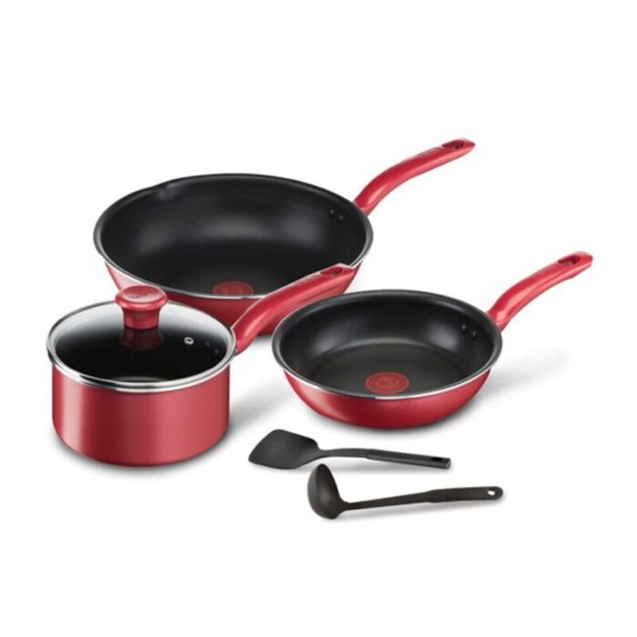 so chef 6pc premium induction cookware set 21cm frypan 28cm deep frypan 18cm saucepan with lid spatula ladle g135s6 240925100751